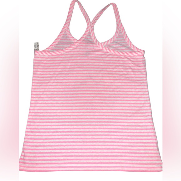 VICTORIA SECRET PNK/WHT STRIPE TANK WITH BLING Y2K RUNWAY SZ L - Picture 2 of 2